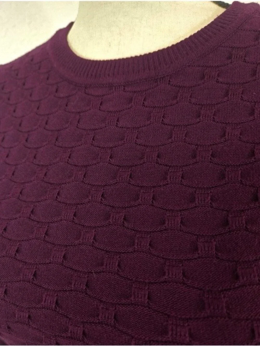 Eliza J Purple 3/4 Sleeves Crewneck Tie Waist Fit & Flare Sweater Dress, size XS